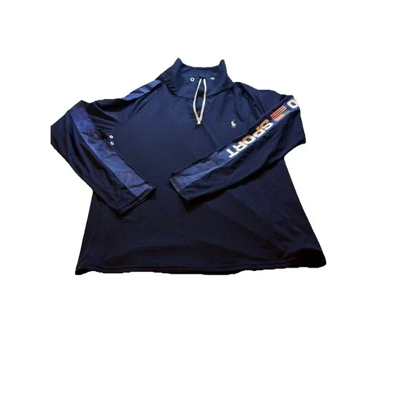 Women’s Polo Ralph Lauren Light Jacket Navy US Open Tennis Performance Pony Sz L - Picture 1 of 10